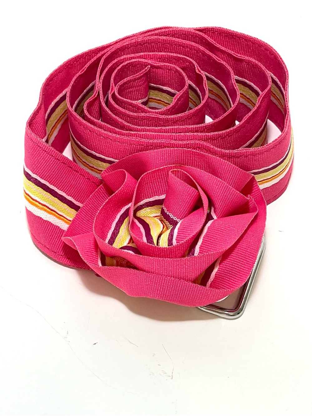 Pink Belt with Floral Multicolor Stripe